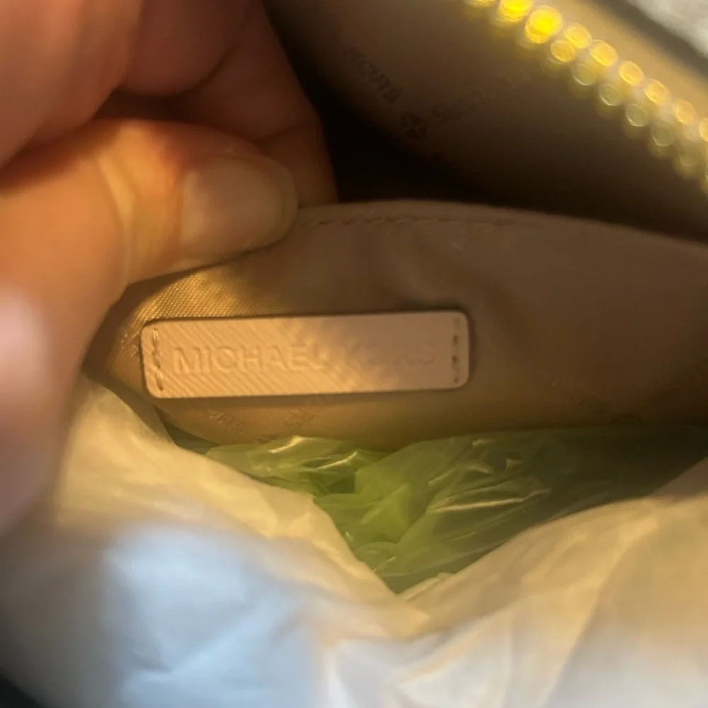 NWT Michael Kors Beige Monogram Crossbody Bag